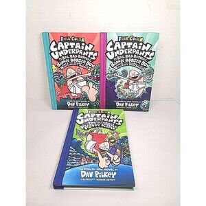 Hardcover Captain Underpants Books by Dav Pilkey - Lot of 3 VG Condition
